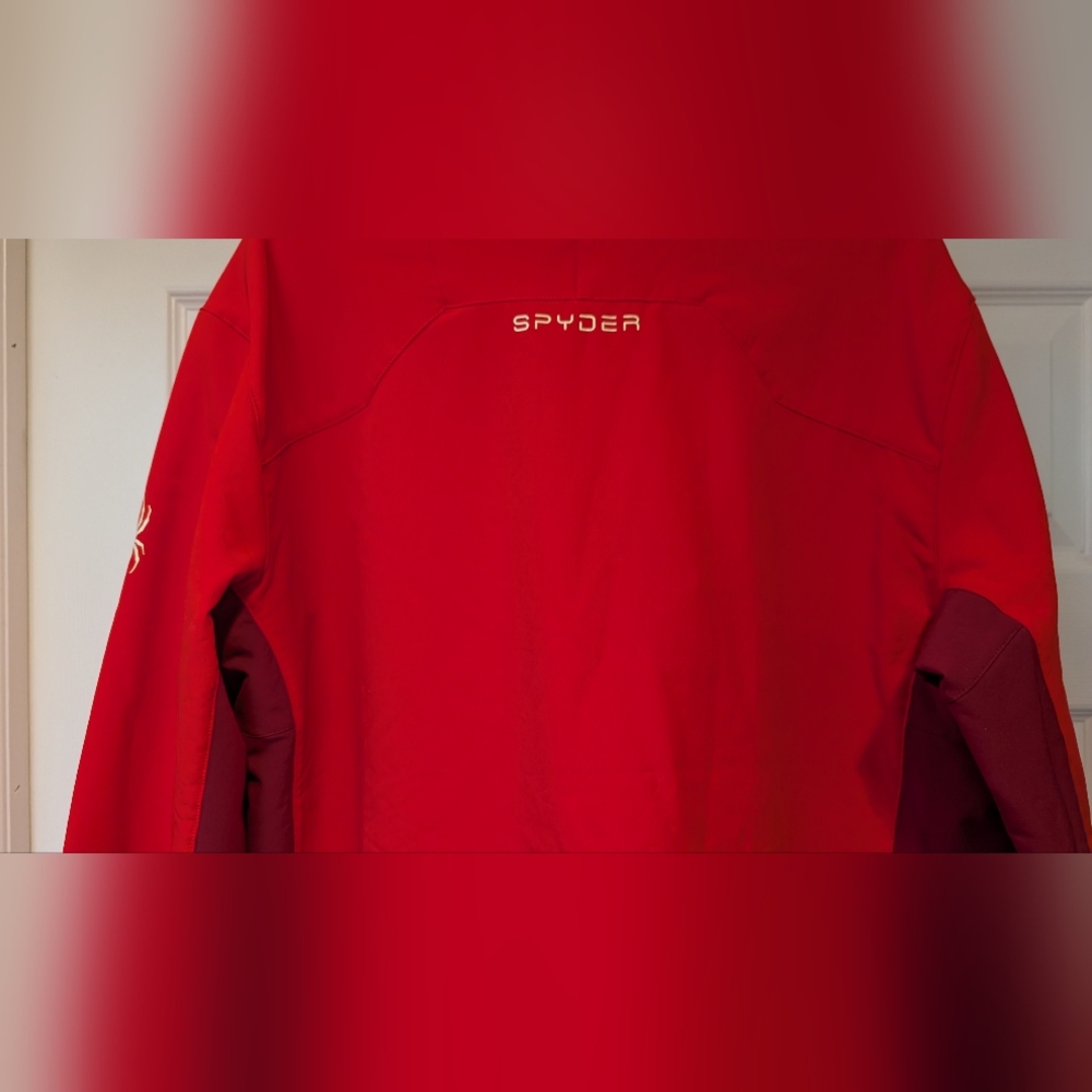 Spyder Men's Two Tone Red 1/4 Quarter Zip Weather Resistant Pullover Jacket XXL - Picture 10 of 14